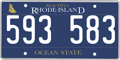 RI license plate 593583