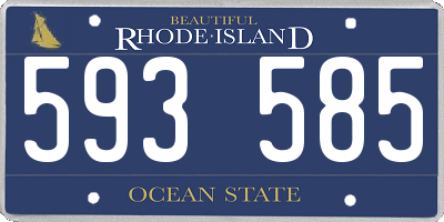RI license plate 593585