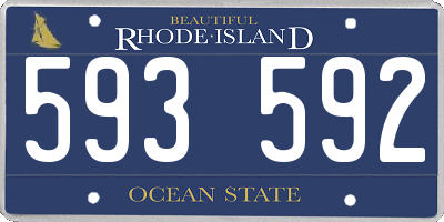 RI license plate 593592