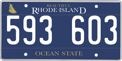 RI license plate 593603