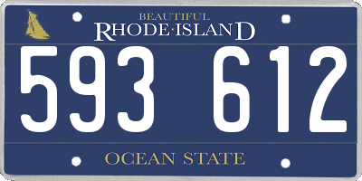 RI license plate 593612