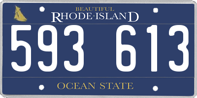 RI license plate 593613