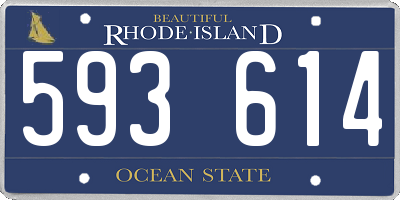 RI license plate 593614
