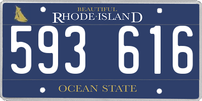 RI license plate 593616