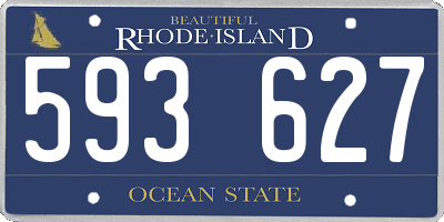 RI license plate 593627