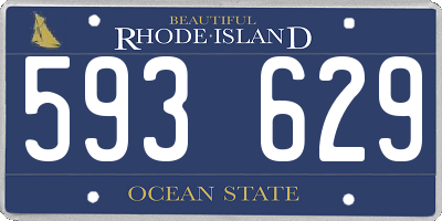 RI license plate 593629