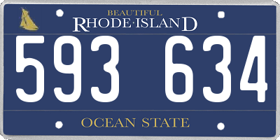 RI license plate 593634