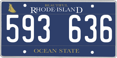 RI license plate 593636