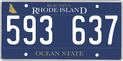RI license plate 593637