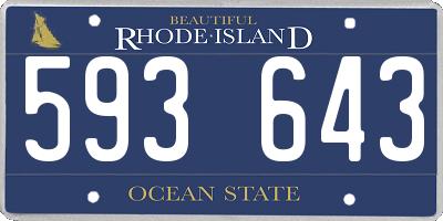 RI license plate 593643