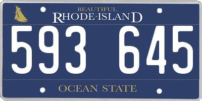 RI license plate 593645