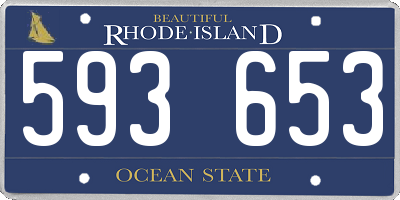 RI license plate 593653