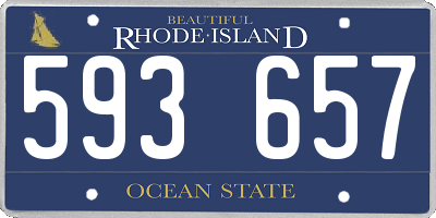 RI license plate 593657