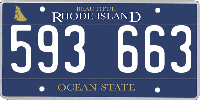 RI license plate 593663