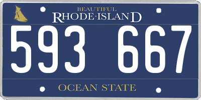 RI license plate 593667