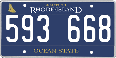 RI license plate 593668