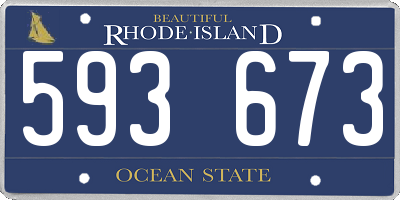RI license plate 593673
