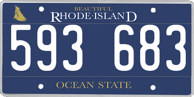RI license plate 593683