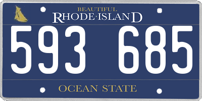 RI license plate 593685