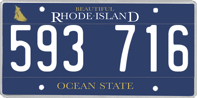 RI license plate 593716