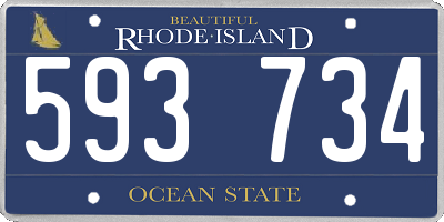 RI license plate 593734