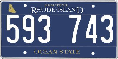 RI license plate 593743