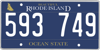 RI license plate 593749