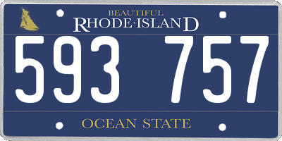 RI license plate 593757