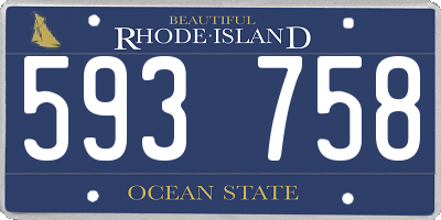 RI license plate 593758