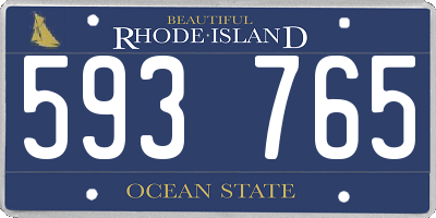 RI license plate 593765