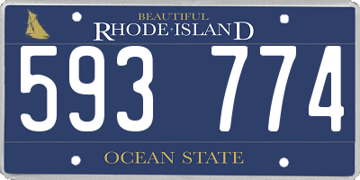 RI license plate 593774