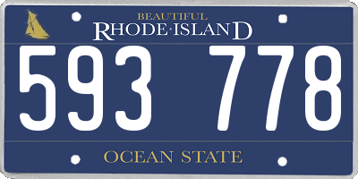 RI license plate 593778