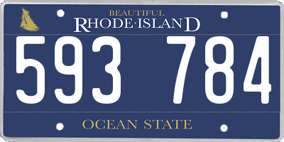 RI license plate 593784
