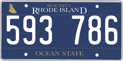 RI license plate 593786