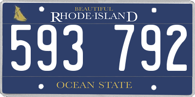 RI license plate 593792