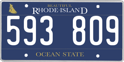RI license plate 593809