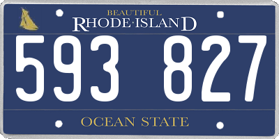 RI license plate 593827