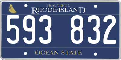 RI license plate 593832