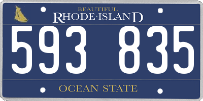 RI license plate 593835