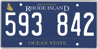RI license plate 593842