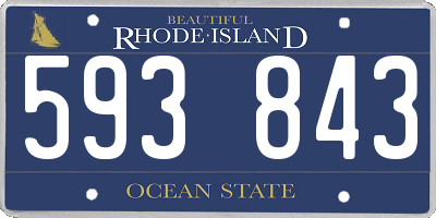 RI license plate 593843
