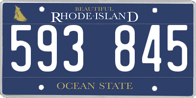 RI license plate 593845