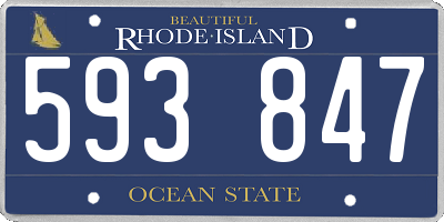 RI license plate 593847