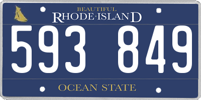 RI license plate 593849