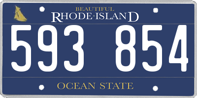 RI license plate 593854