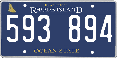 RI license plate 593894