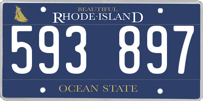 RI license plate 593897