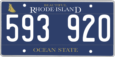 RI license plate 593920