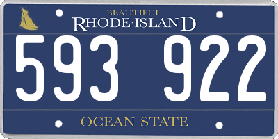 RI license plate 593922