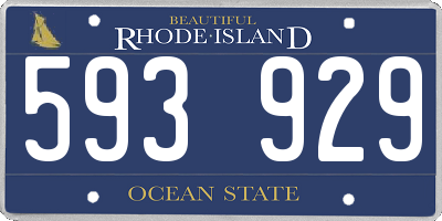 RI license plate 593929
